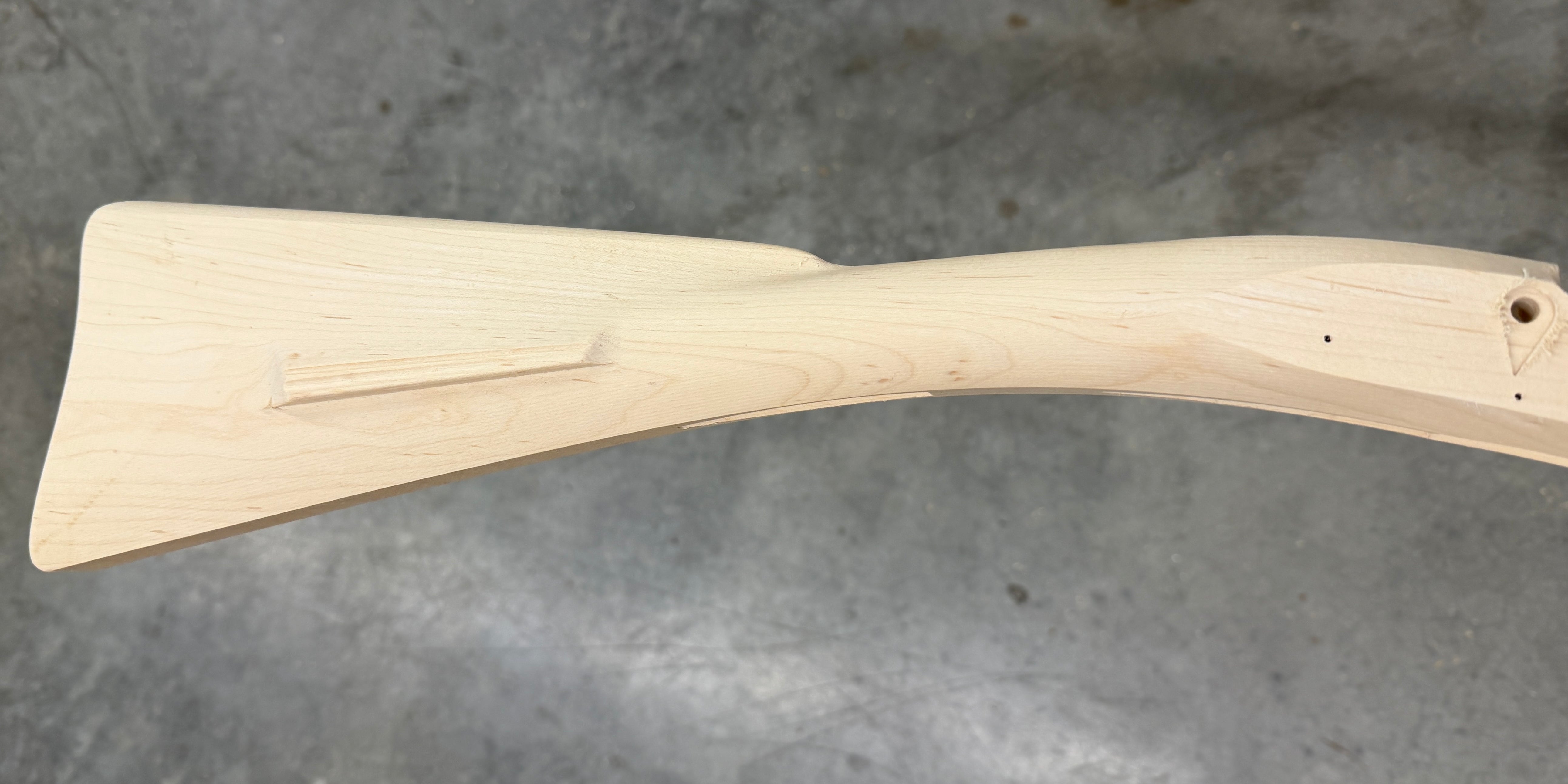 Kibler's Longrifles Quick Ship Appalachian Barn Gun kit #114, .45 Plain Hard Maple, buttstock profile