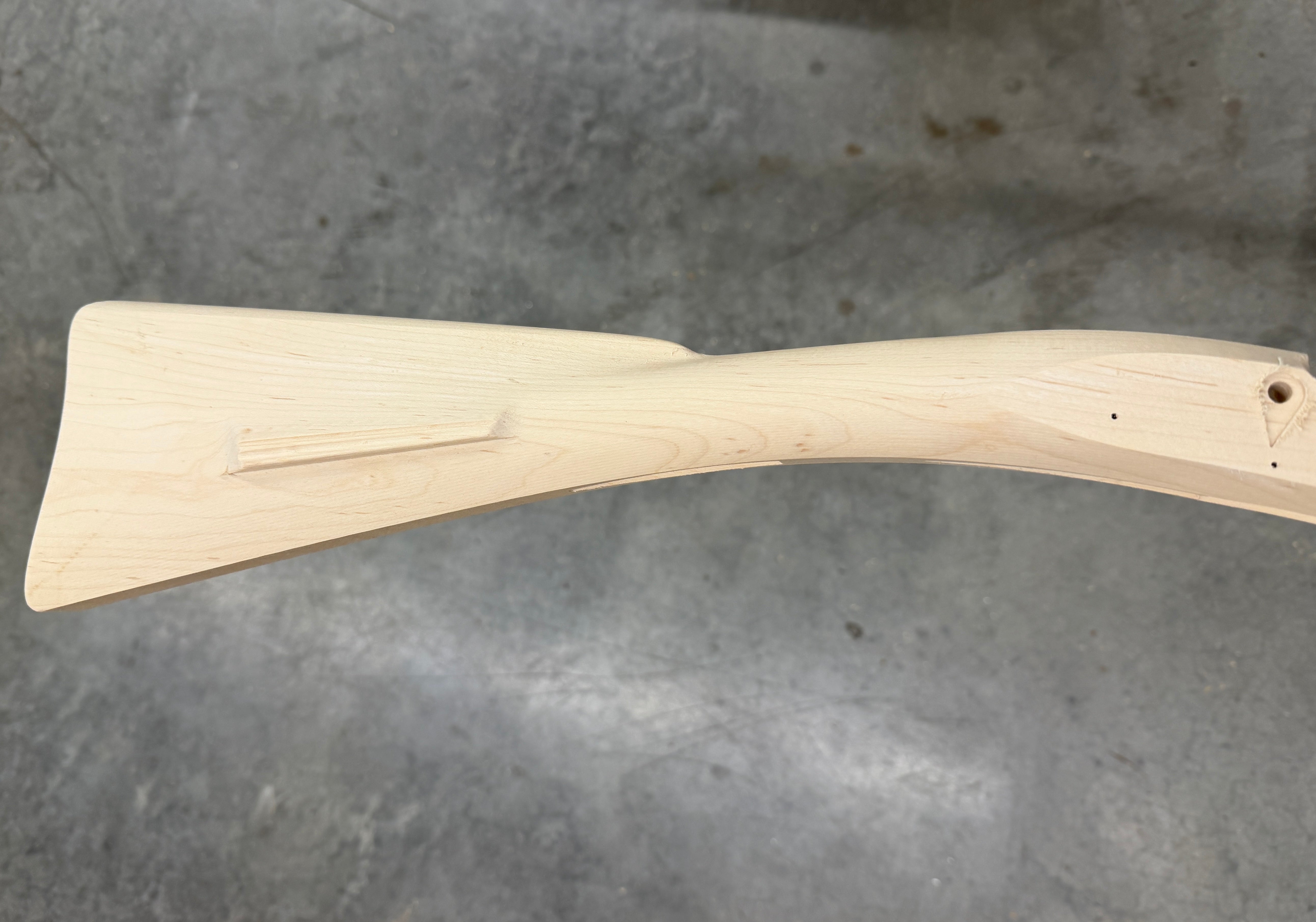 Kibler's Longrifles Quick Ship Appalachian Barn Gun kit #114, .45 Plain Hard Maple, buttstock profile