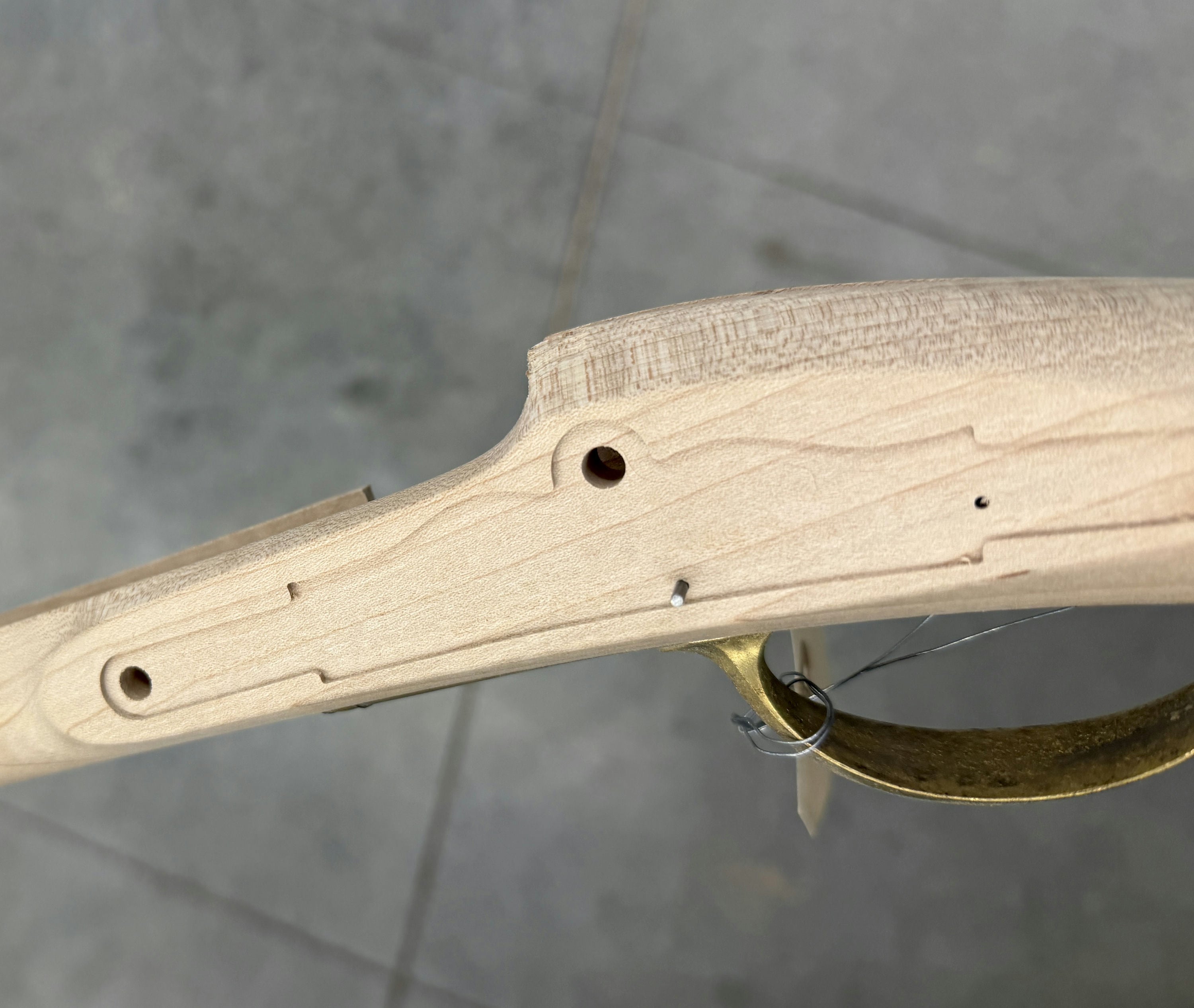 Kibler's Longrifles Quick Ship Woodsrunner Rifle kit #5027, .50 caliber Fancy Maple stock, wrist detail