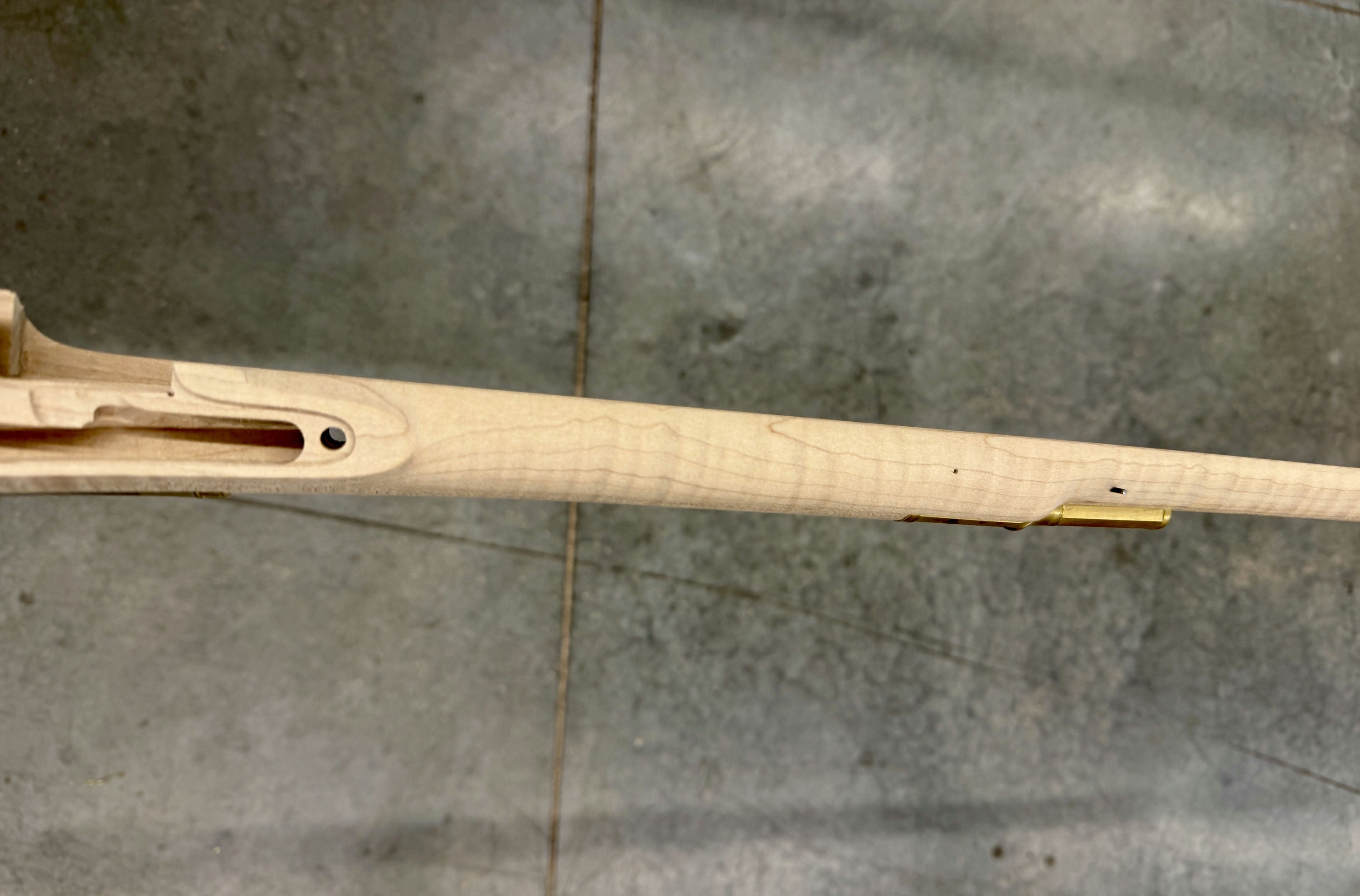 Kibler's Longrifles Quick Ship Woodsrunner Rifle kit #5027, .50 caliber Fancy Maple stock, lock area