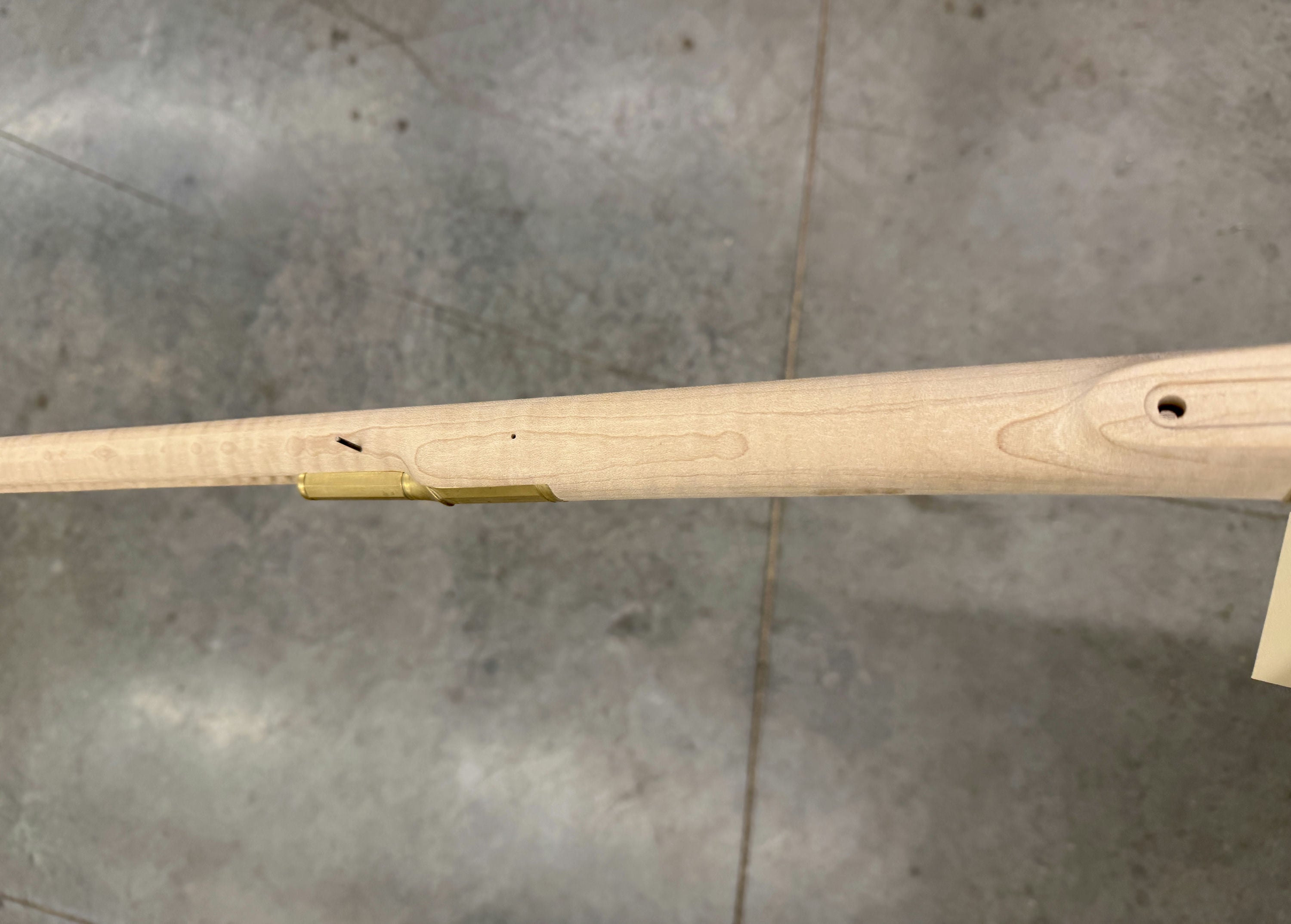 Kibler's Longrifles Quick Ship Woodsrunner Rifle kit #5027, .50 caliber Fancy Maple stock, entry pipe area