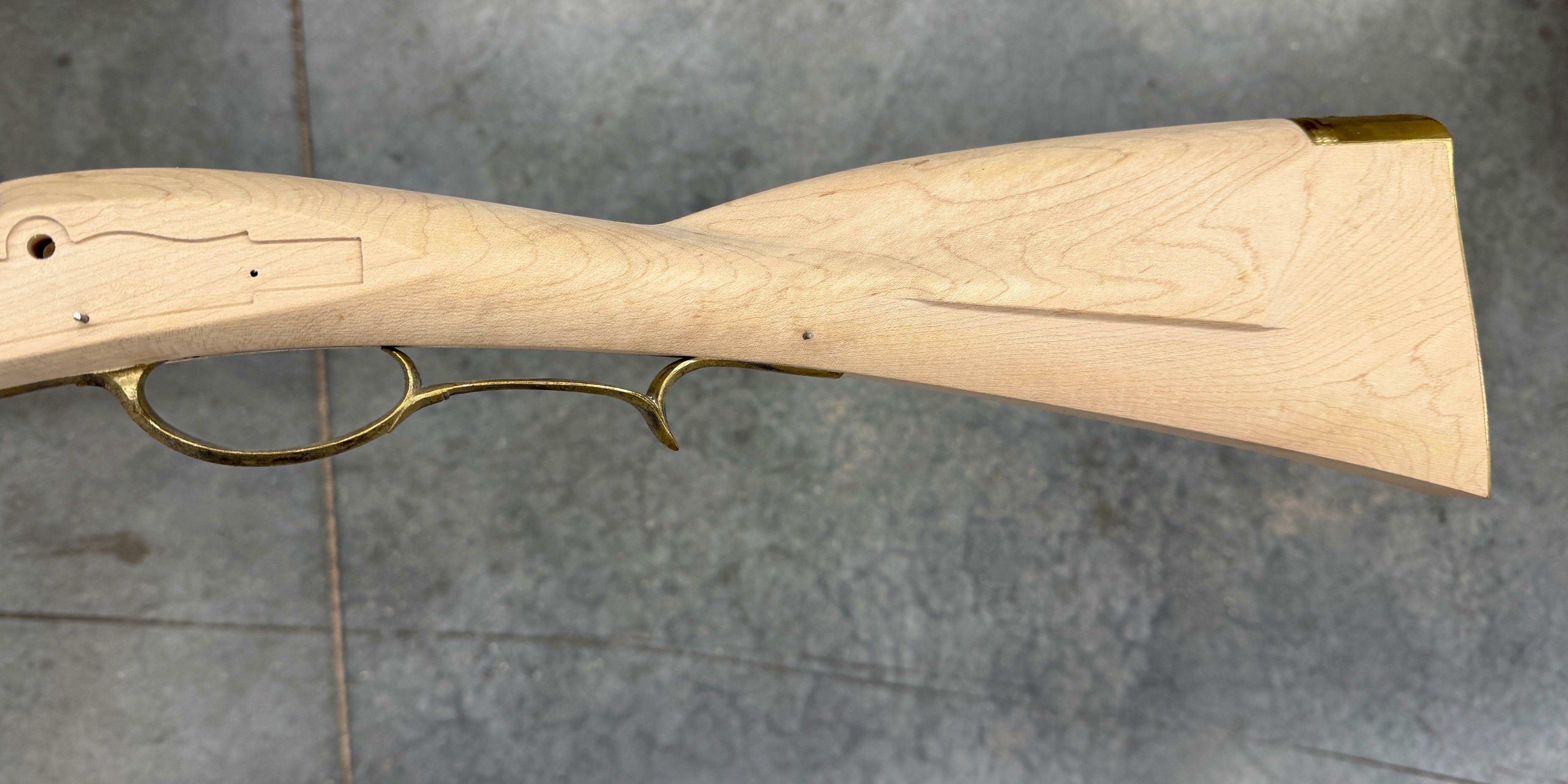Kibler's Longrifles Quick Ship Woodsrunner Rifle kit #5030, .45 caliber Maple stock, buttstock and wrist