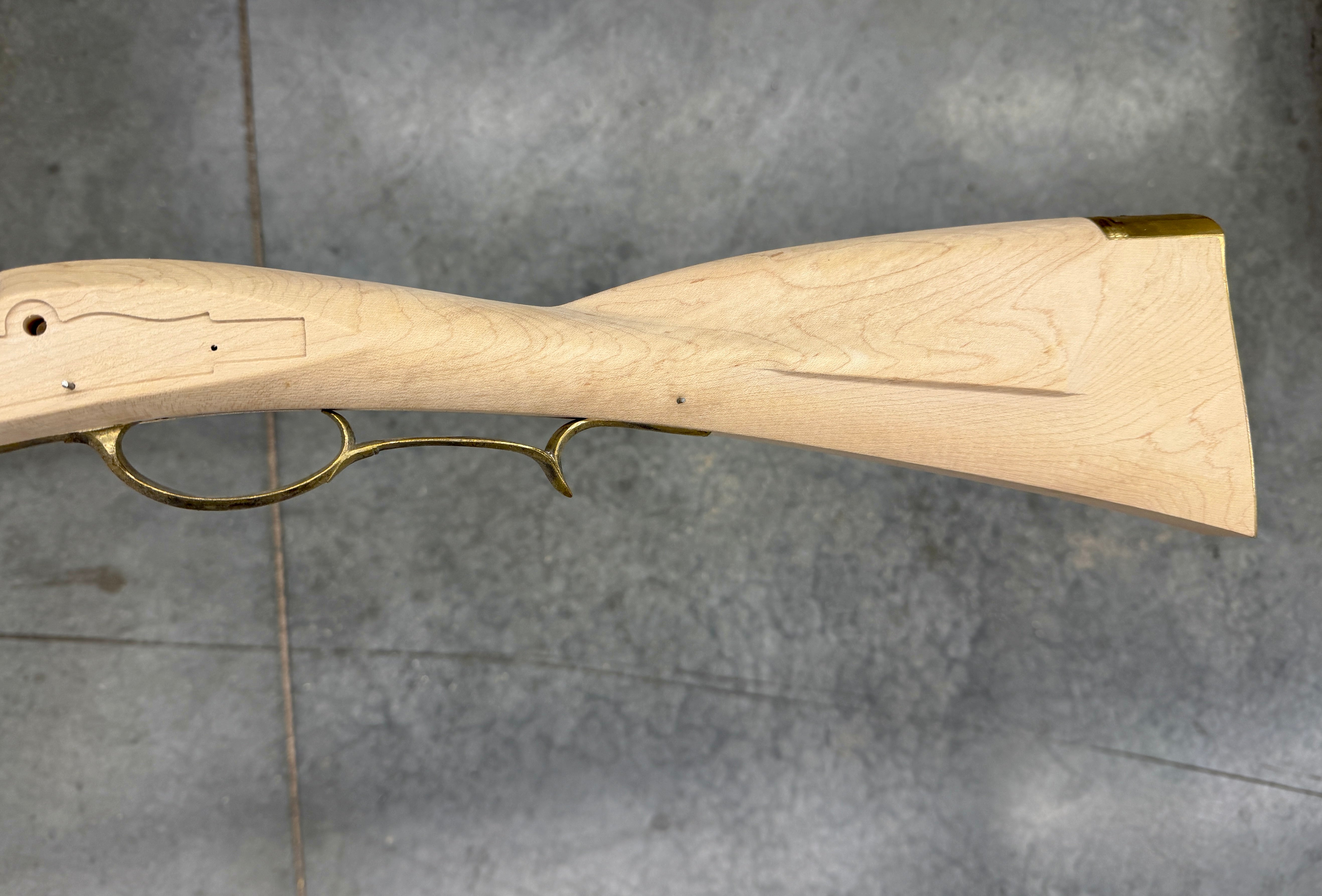 Kibler's Longrifles Quick Ship Woodsrunner Rifle kit #5030, .45 caliber Maple stock, buttstock and wrist