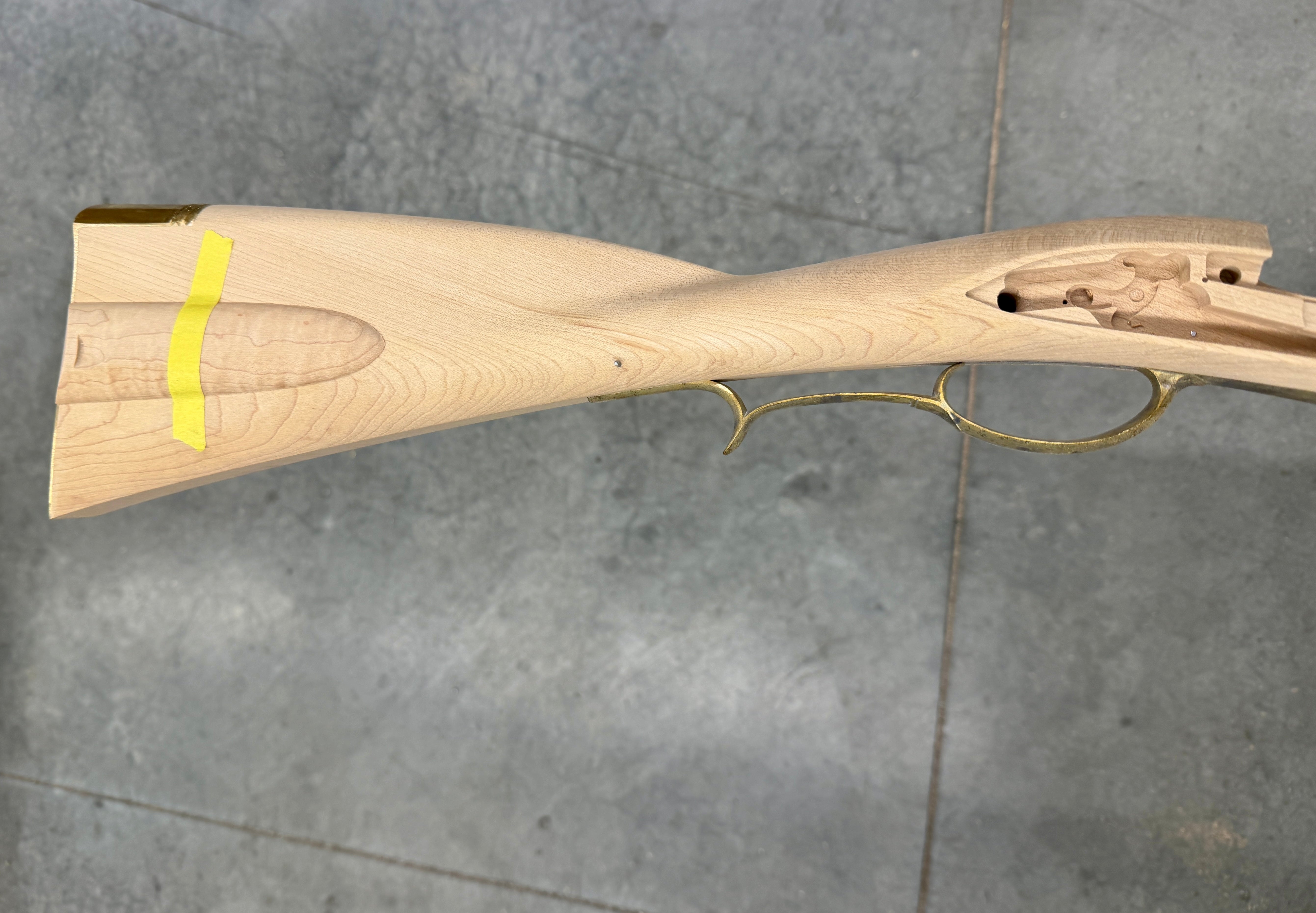 Kibler's Longrifles Quick Ship Woodsrunner Rifle kit #5030, .45 caliber Maple stock, buttstock alternate view