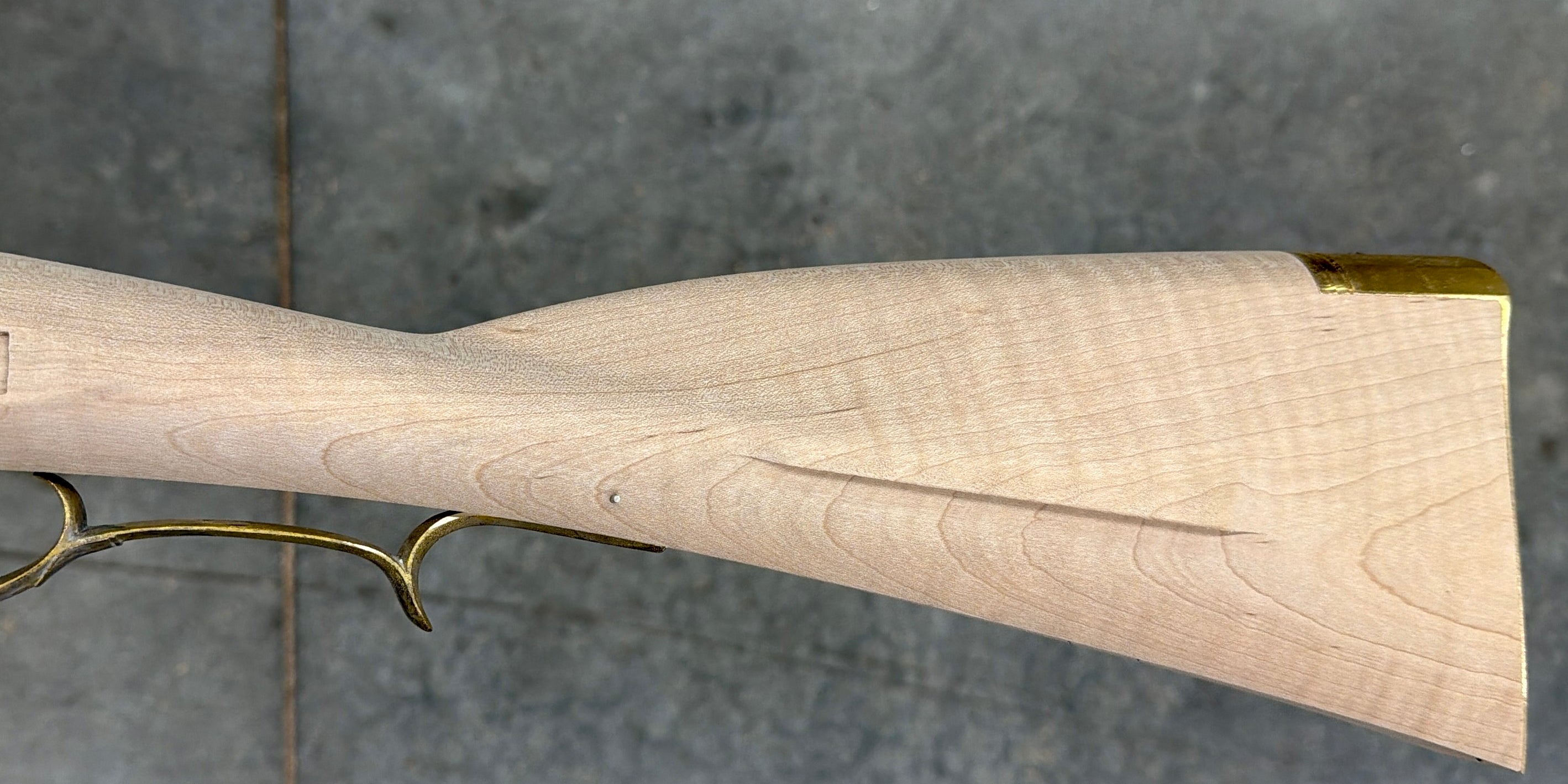 Kibler's Longrifles Quick Ship Woods Runner Rifle kit #5037, .50 Fancy Maple, buttstock detail