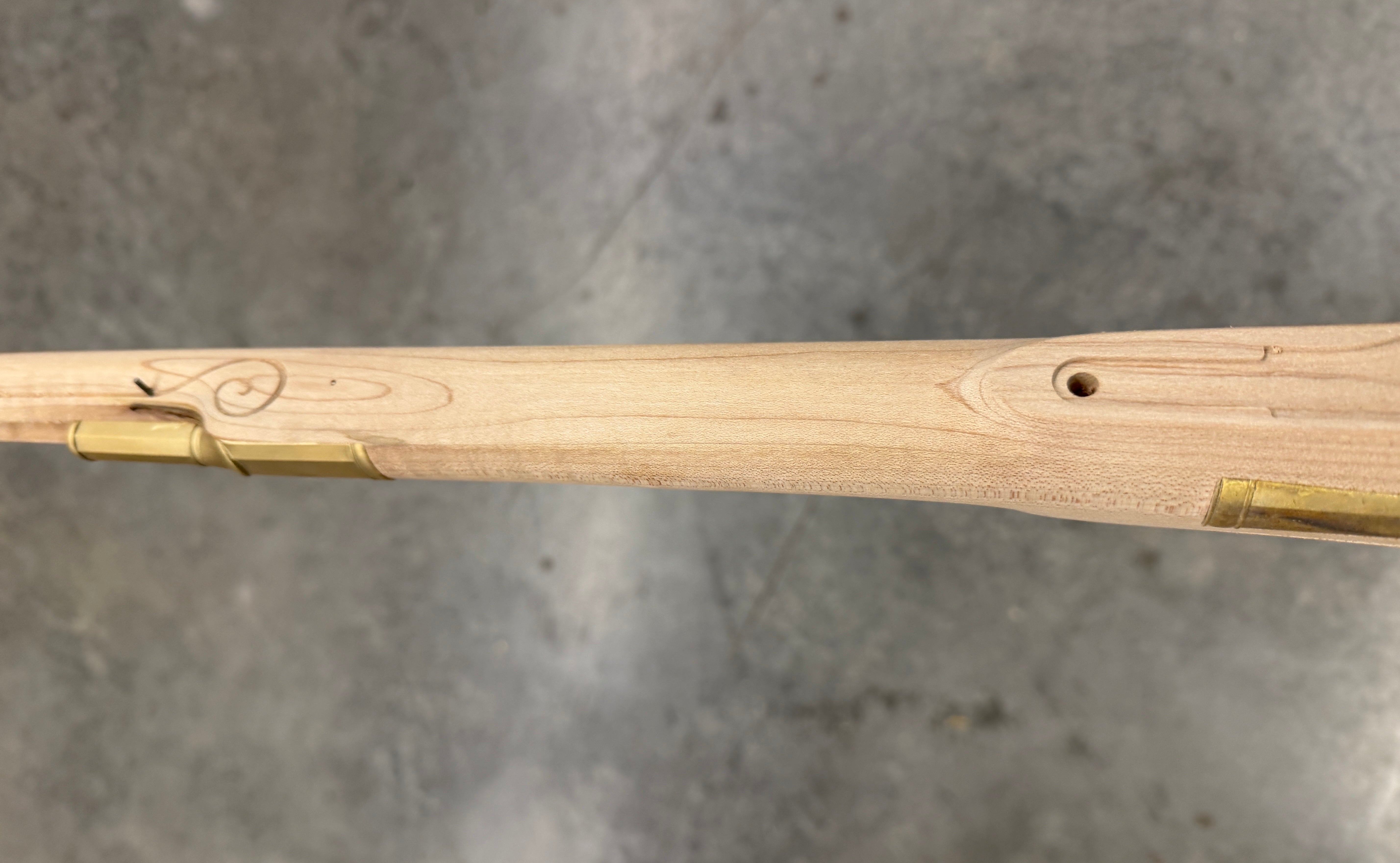 Kibler's Longrifles Quick Ship Carved Woodsrunner kit #5046, .54 Maple, detail 4