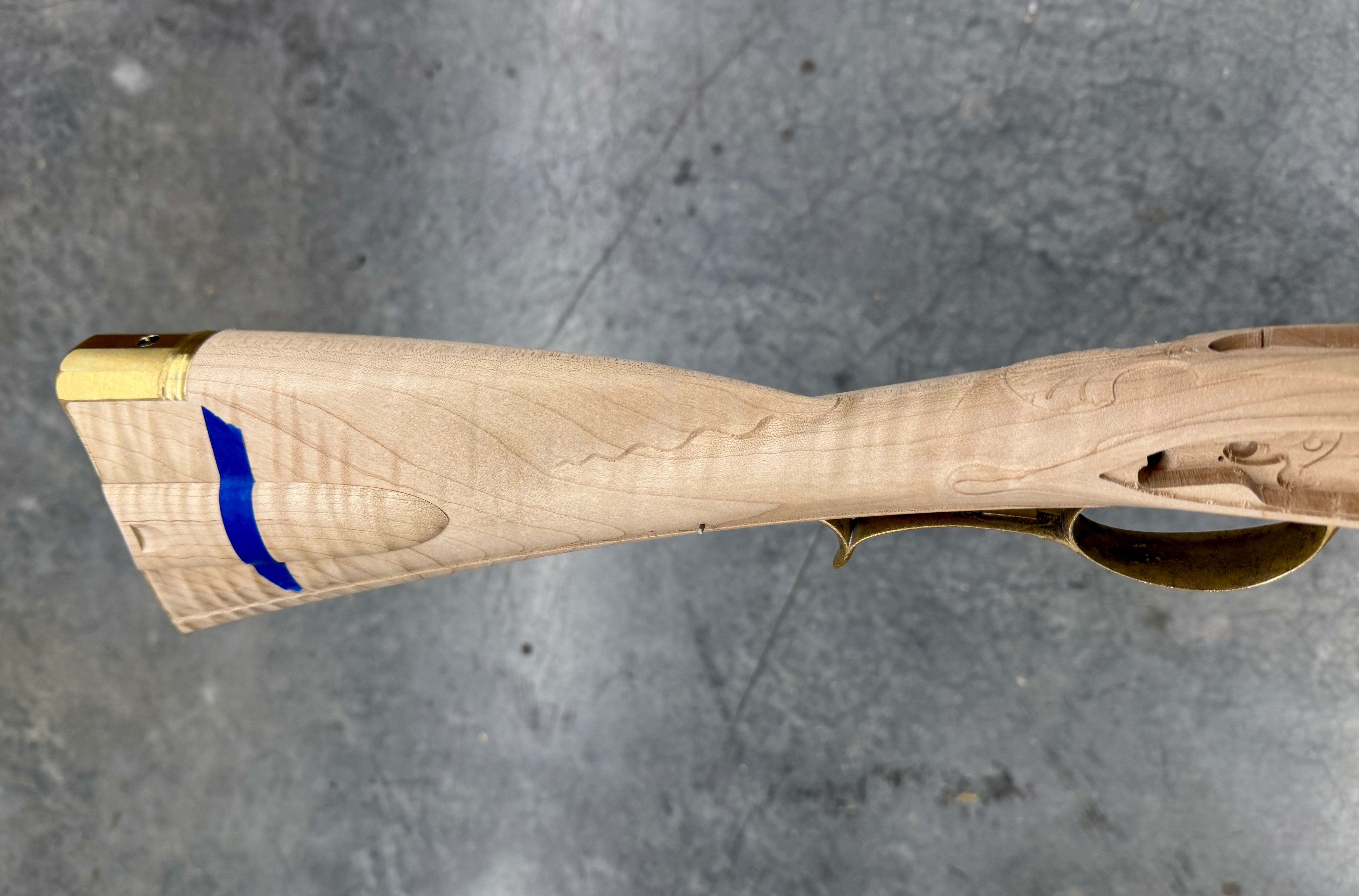 Kibler's Longrifles Quick Ship Carved Woodsrunner kit #5046, .54 Maple, detail 5