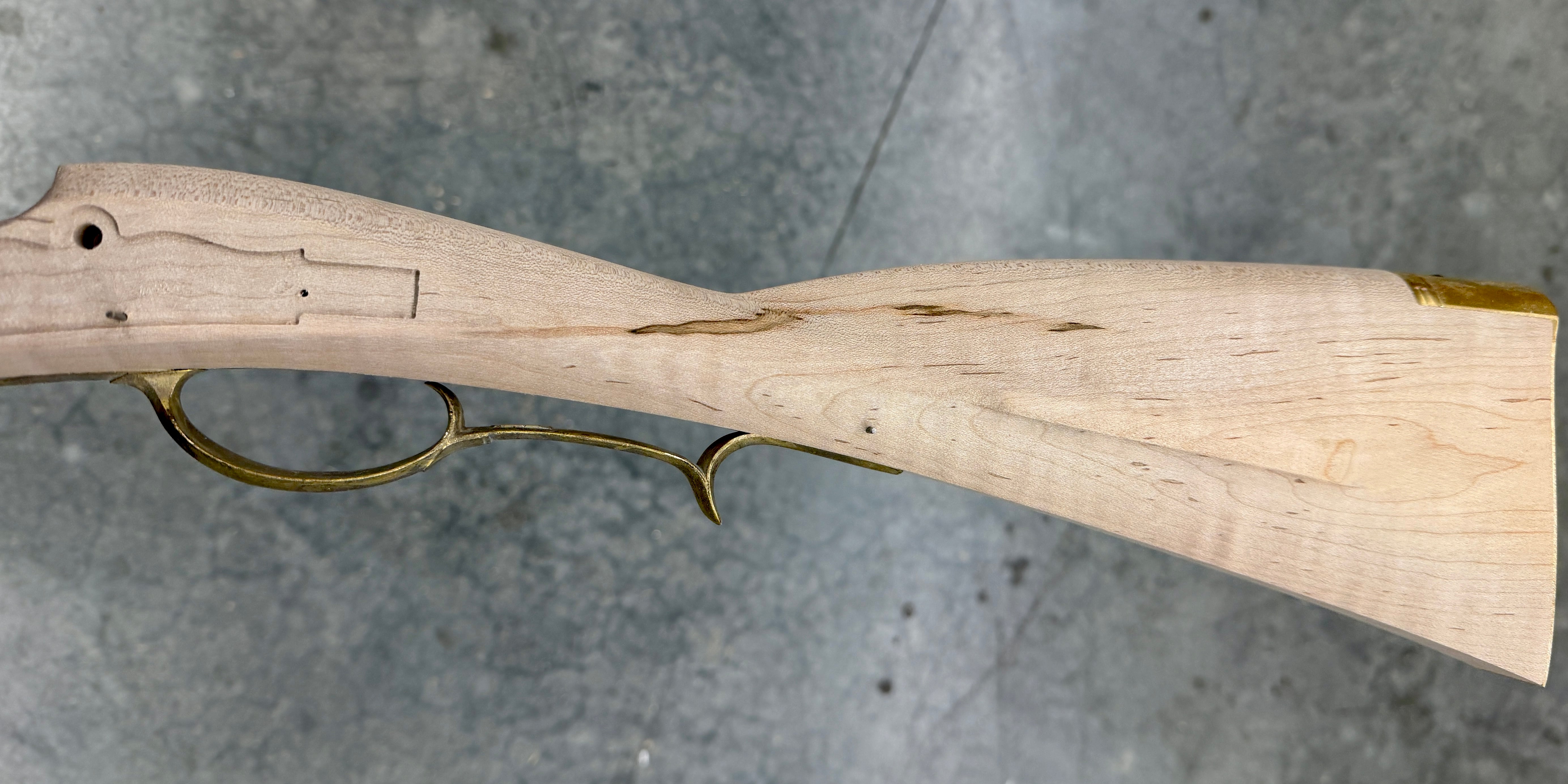 Kibler's Longrifles Quick Ship Woodsrunner kit #5047, .54 Fancy Maple, buttstock profile