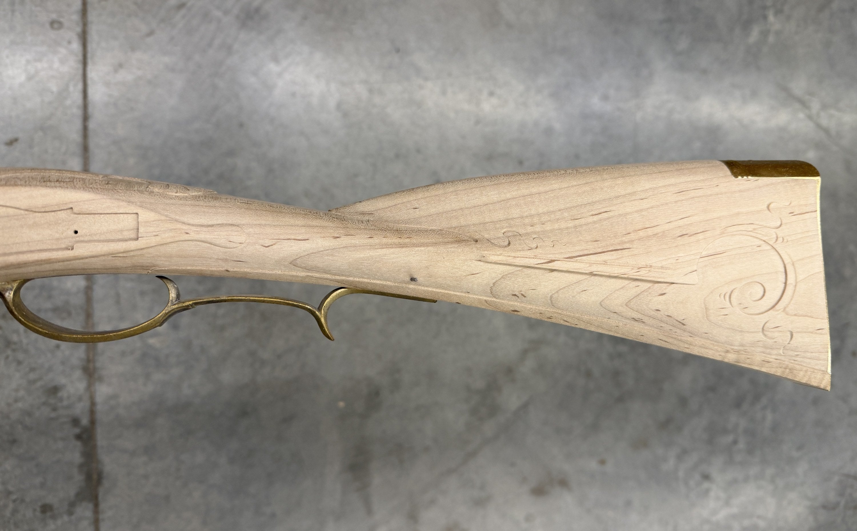 Ribbon Relief Carved Woodsrunner, .54 Maple w/ Patchbox #5052 photo 1