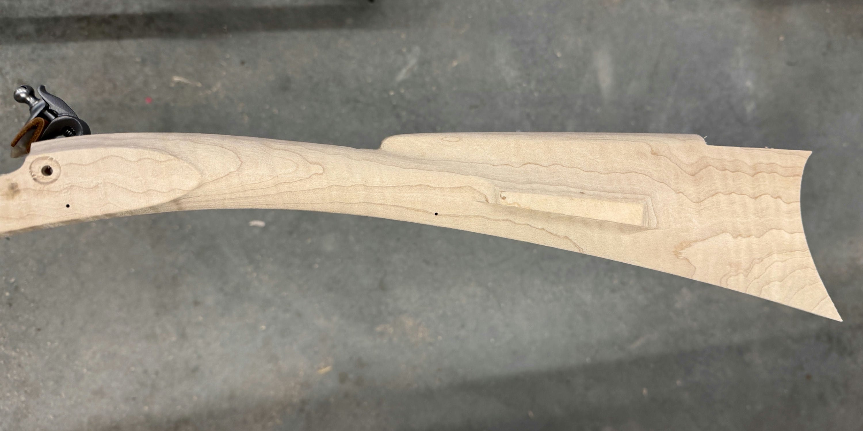 Kibler's Longrifles Quick Ship Southern Mountain Rifle kit #7044, .45 caliber Extra Fancy Maple stock, lock-side buttstock and cheekpiece