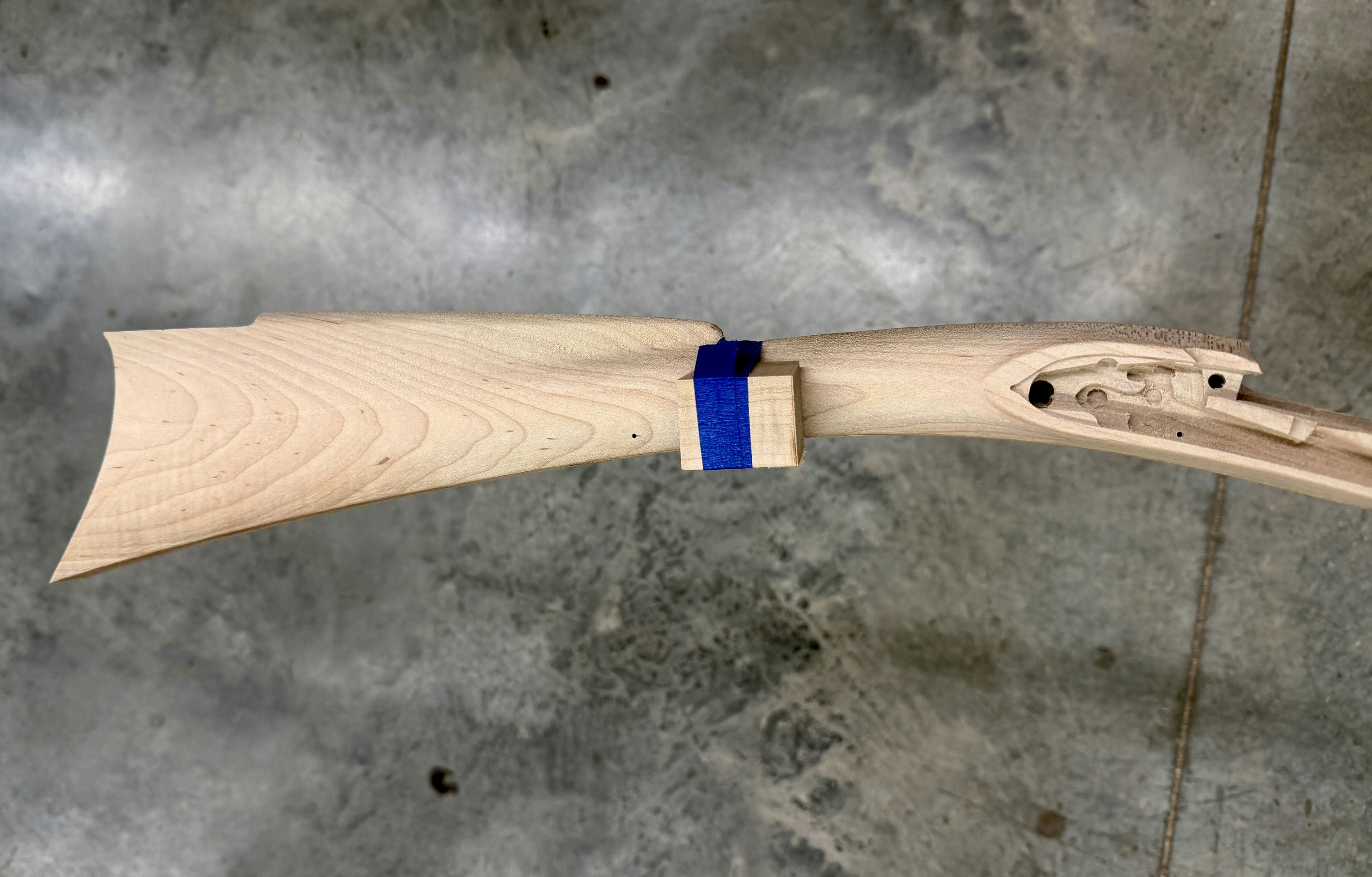 Kibler's Longrifles Quick Ship Southern Mountain Rifle kit #7045, .45 caliber Standard Maple stock, off-side buttstock and buttplate