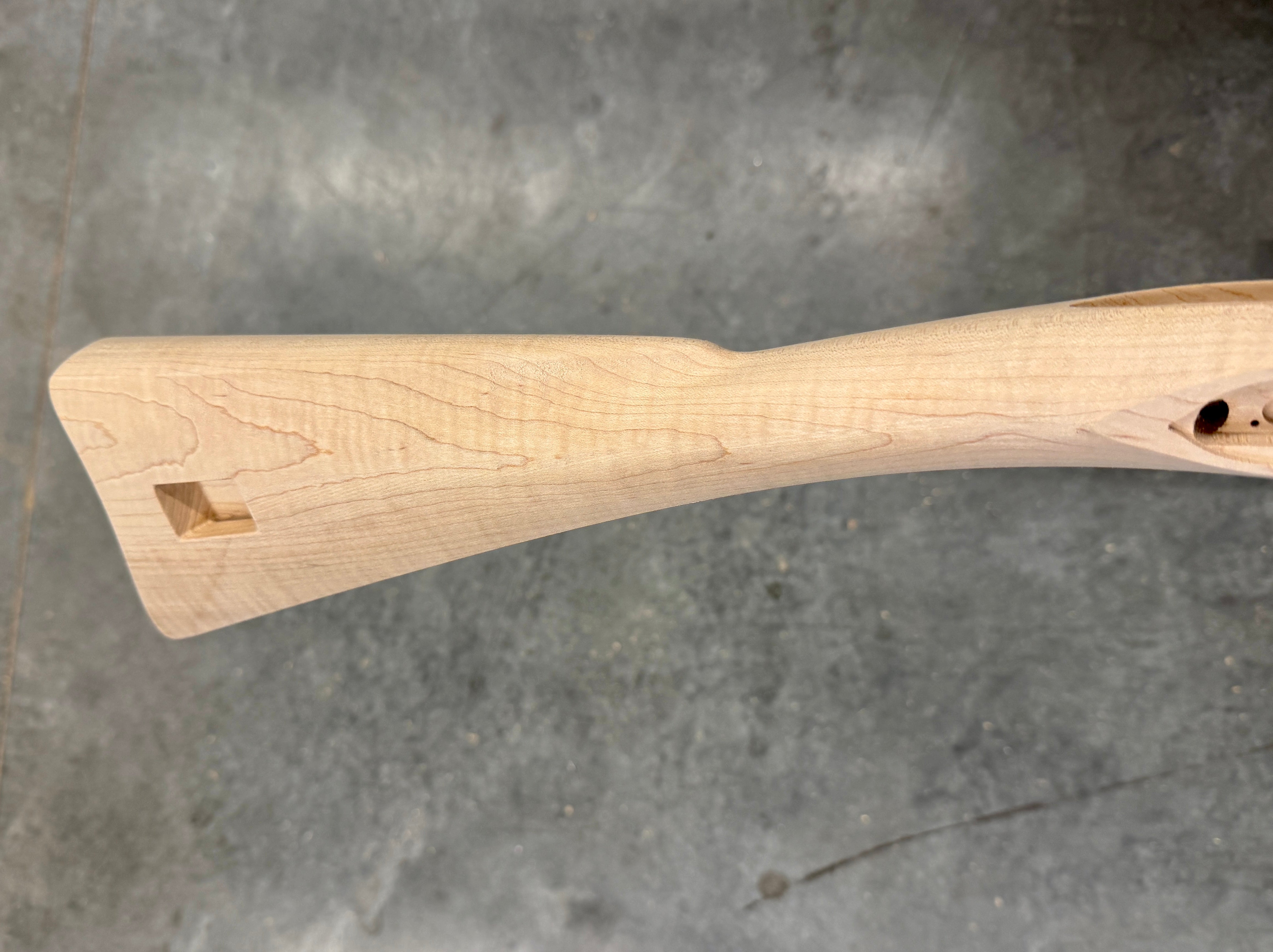 Kibler's Longrifles Quick Ship Appalachian Barn Gun kit #BG002, .50 Fancy Maple, buttstock detail