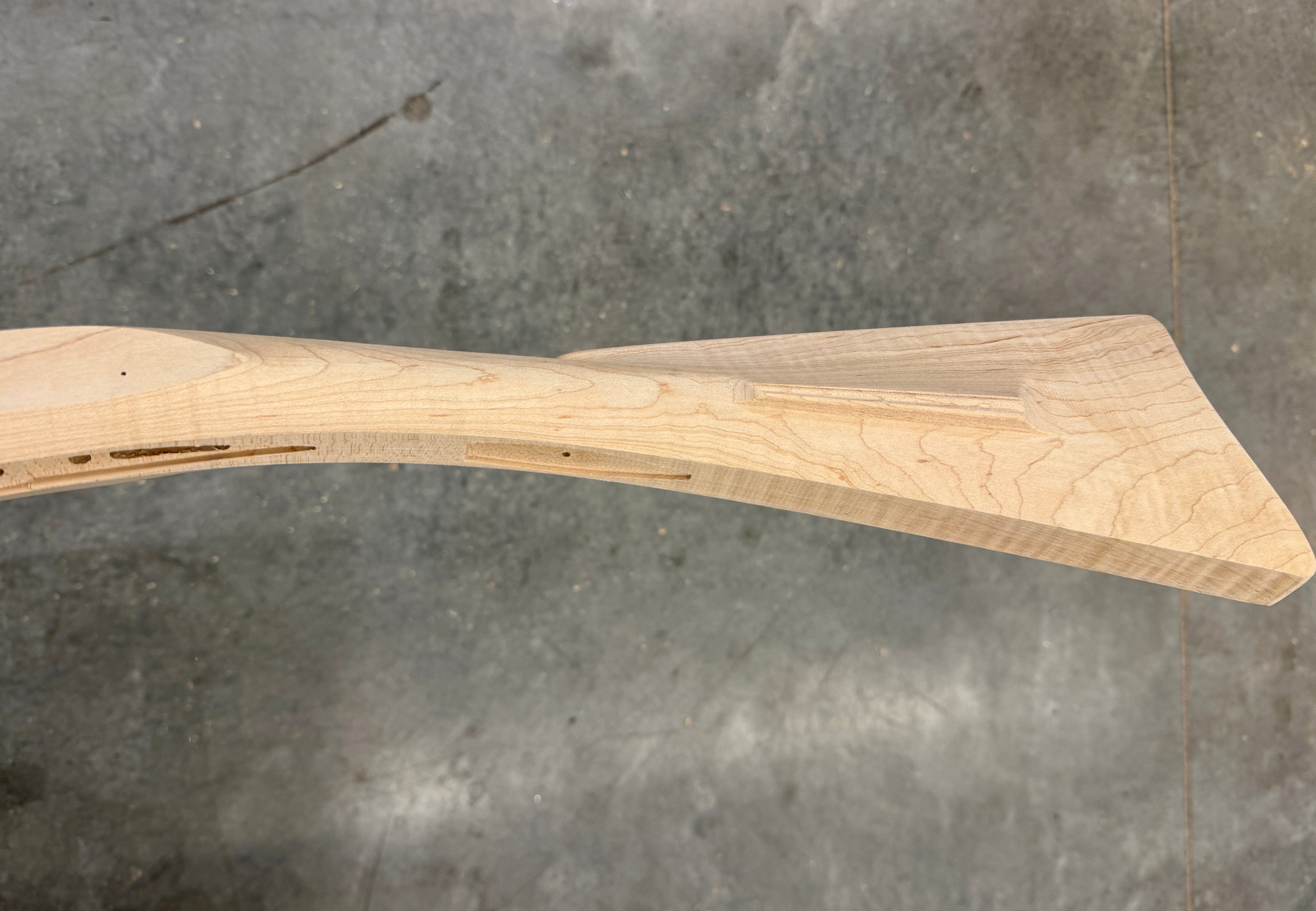 Kibler's Longrifles Quick Ship Appalachian Barn Gun kit #BG002, .50 Fancy Maple, buttstock toe view