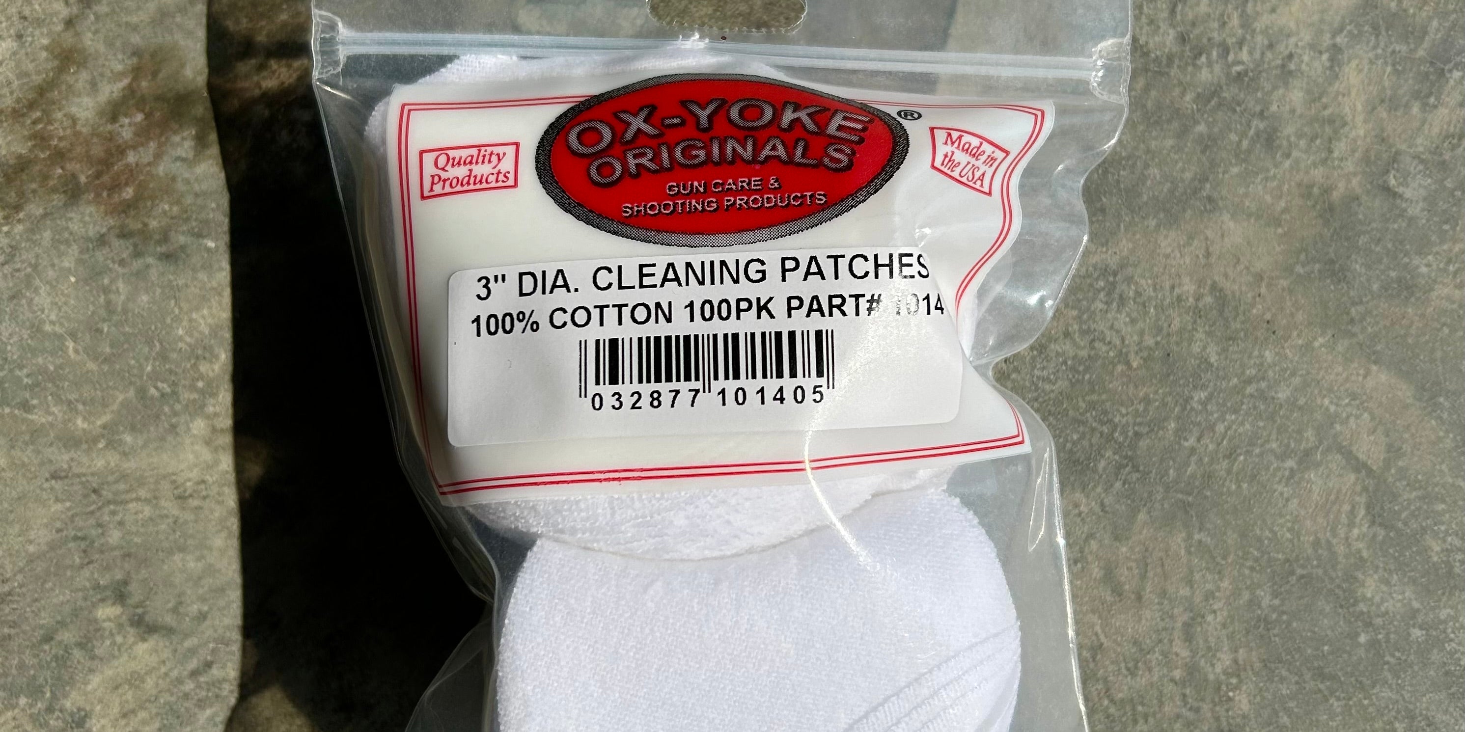 Ox-Yoke 100% Cotton Round Cleaning Patches - select size - 100 qty